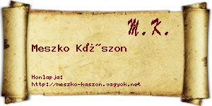 Meszko Kászon névjegykártya